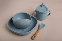 Cargar imagen en el visor de la galería, Juego completo de comida (taza+ cuchara) + plato + taza multiusos - Azul
