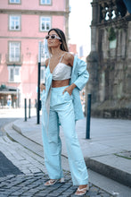 Load image into Gallery viewer, Cross top &amp; high waisted pants - Blue
